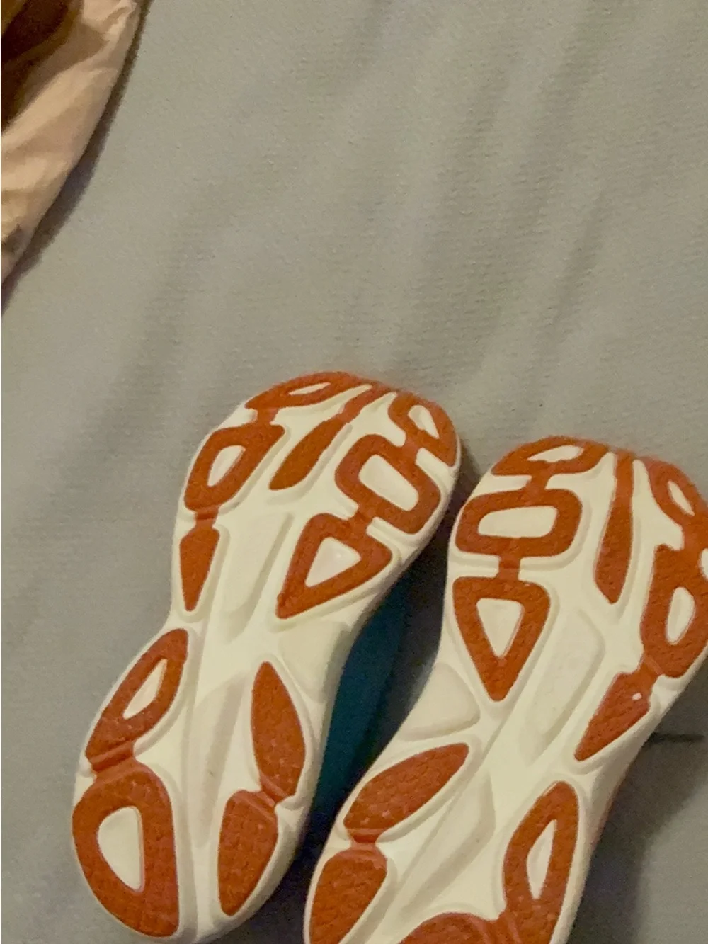 Hoka Men's Blue and Orange Cushioned Running Sneakers size 10